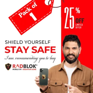 Radblok Anti Radiation Chip for Multipurpose Uses (First USA Patented Technology & 24 Ct Gold Plated) (Pack of 1)